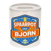Kinder spaarpot met naam - Bjorn - keramiek - met dop - wit - Sparen - Spaargeld van Bjorn