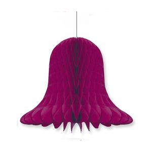 1x Kerstversiering aubergine kerstklokken lampionnen 30 cm