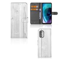 Motorola Moto G51 5G | Book Style Case | White Wood