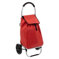 Boodschappen trolley tas met wielen - 51 liter - rood - 44 x 37 x 98 cm - Het topmodel trolley