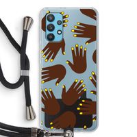 Hands dark: Samsung Galaxy A32 4G Transparant Hoesje met koord