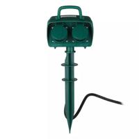 Buitenstopcontact - 2 stopcontacten - IP44 waterdicht - 3 meter kabel - Timer - Tuincontactdoos - Stekkerdoos - Groen