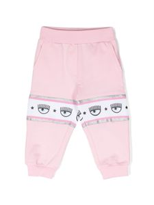 Chiara Ferragni Kids pantalon de jogging Eyelike en coton - Rose