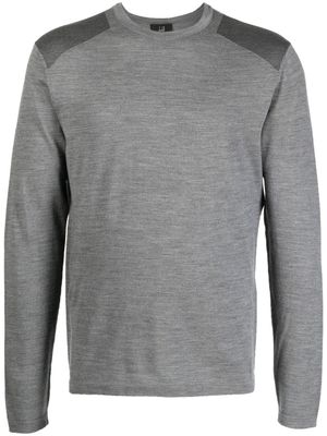 Dunhill t-shirt en maille fine à manches longues - Gris