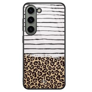 Samsung Galaxy S23 glazen hardcase - Leopard lines