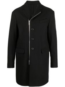 DSQUARED2 manteau zippé à simple boutonnage - Noir