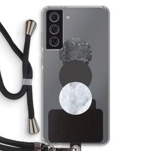 Marmeren cirkels: Samsung Galaxy S21 FE Transparant Hoesje met koord