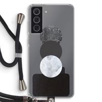 Marmeren cirkels: Samsung Galaxy S21 FE Transparant Hoesje met koord