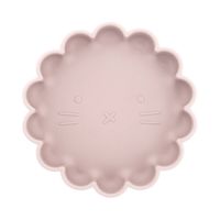 Dutsi - Welpje Serie - Siliconen Babybord met Leeuwen Ontwerp - 18 cm - Zachtroze - thumbnail