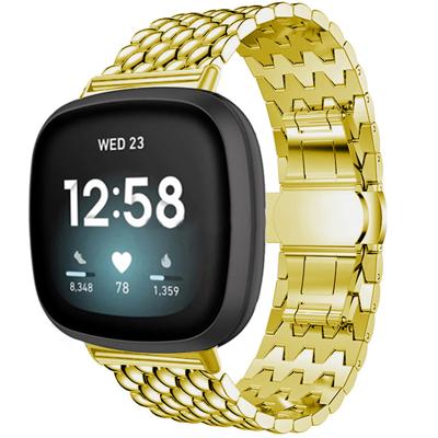 Fitbit Versa 3 / Sense Draak Stalen Schakel Band - Goud Fitbit Versa 3 / Sense Draak Stalen Schakel Band - Goud