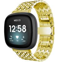 Fitbit Versa 3 / Sense Draak Stalen Schakel Band - Goud Fitbit Versa 3 / Sense Draak Stalen Schakel Band - Goud