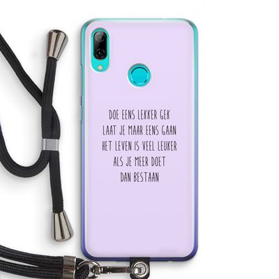Gek: Huawei P Smart (2019) Transparant Hoesje met koord