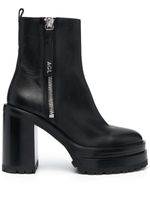 AGL bottes zippées en cuir 120 mm - Noir