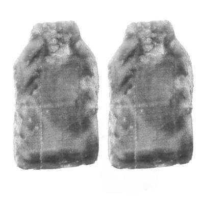 Warmwaterkruik - 2x - 2L - zilver/grijs - met pluche hoes - kruik - winter