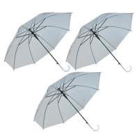 Malatec Paraplu - 3x - transparant - PVC/ijzer - D93 x H72 cm - opvouwbaar