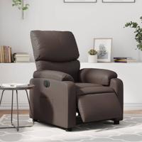 Fauteuil verstelbaar elektrisch kunstleer bruin