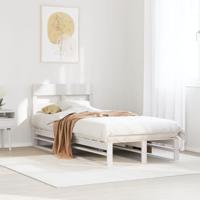 Bedframe zonder matras massief grenenhout wit 140x200 cm