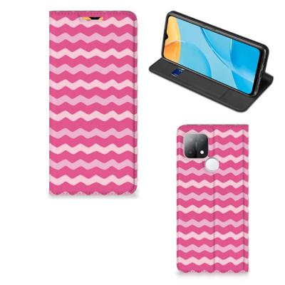 OPPO A15 | Hoesje met Magneet | Waves Pink