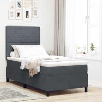 Boxspring bed met matras Donkergrijs 90 x 190 cm Fluweel
