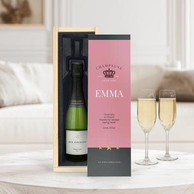 Champagne in bedrukte kist - René Schloesser (375ml)