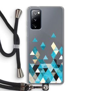Gekleurde driehoekjes blauw: Samsung Galaxy S20 FE / S20 FE 5G Transparant Hoesje met koord