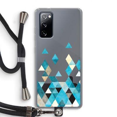Gekleurde driehoekjes blauw: Samsung Galaxy S20 FE / S20 FE 5G Transparant Hoesje met koord