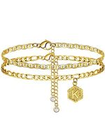 strand Dubbele Keten Alfabet Enkelbandje - thumbnail