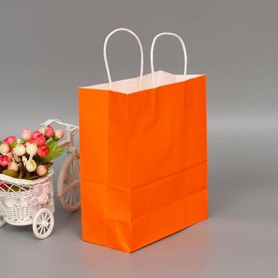 10 stuks elegante Kraft papieren zak met handvatten voor bruiloft/Birthday Party/sieraden/kleding grootte: 12x15x6cm (oranje)