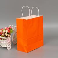 10 stuks elegante Kraft papieren zak met handvatten voor bruiloft/Birthday Party/sieraden/kleding grootte: 12x15x6cm (oranje)