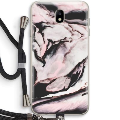 Roze stroom: Samsung Galaxy J7 (2017) Transparant Hoesje met koord