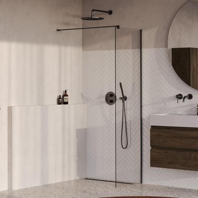 BRAUER Oblivion Inloopdouche - 50x200cm - glascoating - helder glas - geborsteld gunmetal PVD GS-OBI1H50200GM