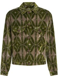 ETRO velvet-effect jacquard jacket - Vert