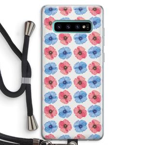 Klaproosjes: Samsung Galaxy S10 Plus Transparant Hoesje met koord