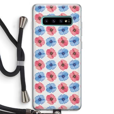 Klaproosjes: Samsung Galaxy S10 Plus Transparant Hoesje met koord