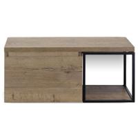 Frozen Badmeubelset 100 cm - Greeplijst in Kleur - Zwart Frame - Wastafelbovenblad Tabacco