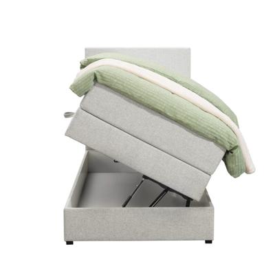 Leen Bakker - Boxspring Met Opbergruimte Liv Egaal - Ecru - 90x200 Cm - Stof - Crème