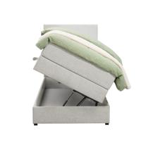 Leen Bakker - Boxspring Met Opbergruimte Liv Egaal - Ecru - 90x200 Cm - Stof - Crème