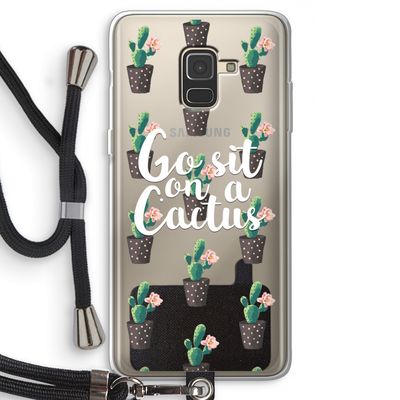 Cactus quote: Samsung Galaxy A8 (2018) Transparant Hoesje met koord