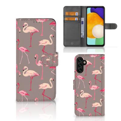 Samsung Galaxy A04s | Samsung Galaxy A13 5G | Telefoonhoesje | Met pasjeshouder | Flamingo