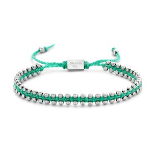 Frank 1967 7FB-0454 Armband met stalen beads turquoise koord
