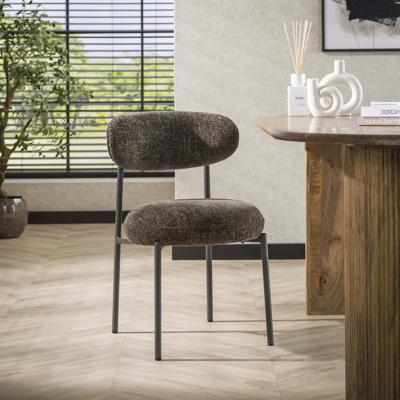 LifestyleFurn Eetkamerstoel 'Lawson' Renegade stof, kleur Bruin