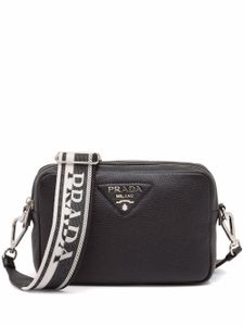 Prada sac porté épaule Flou en cuir - Noir