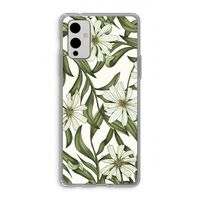 Wit bloemenpatroon: OnePlus 9 Transparant Hoesje