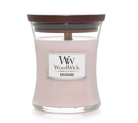 WoodWick Geurkaars Mini Rosewood - 8 cm / ø 7 cm - Geurkaars in Glas - Houten Lont