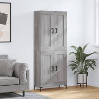 Hoge kast 69,5x34x180 cm bewerkt hout grijs sonoma eikenkleurig