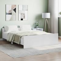 Bedframe met hoofd- en voeteneinde wit 140x190 cm