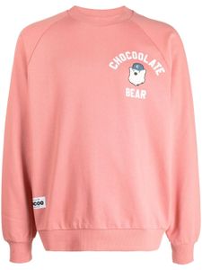 CHOCOOLATE sweat en coton à logo imprimé - Rose