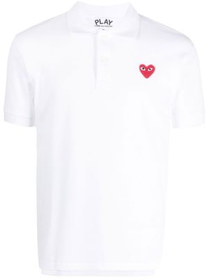 Comme Des Garçons Play polo à patch cœur brodé - Blanc