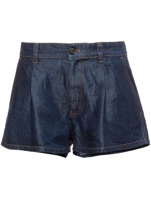 Miu Miu short à pinces en jean - Bleu