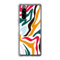 Colored Zebra: Sony Xperia 5 Transparant Hoesje